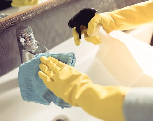 Darling House Cleaning Services detailing a bathroom